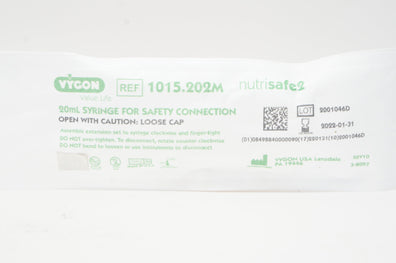 Vycon 1015.202M Nutrisafe 2 20ml Syringe for Safety Connection